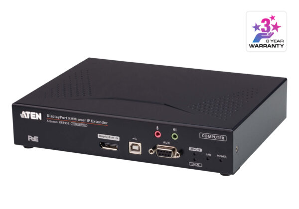 Aten 4K DP Single Display KVM over IP Transmitter with Power over Ethernet