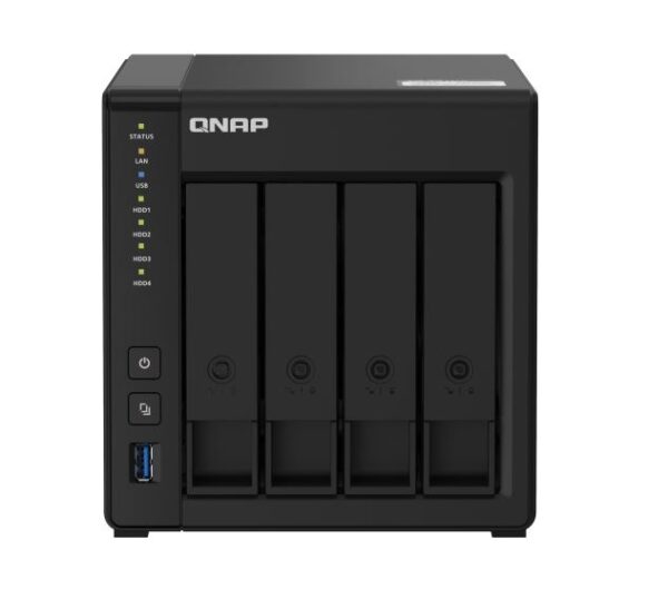 QNAP TS-451D2-2G 4 Bay NAS Intel® Celeron® J4025 dual-core 2.0 GHz processor 2 GB SO-DIMM DDR4 Hot-swappable 2xRJ45 LAN port 4xUSB3.2 HDMI 2.0 2 yrs