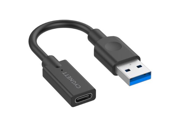 Cygnett Essential 10cm USB-A Male to USB-C Female Cable Adapter - Black (CY3321PCUSA)