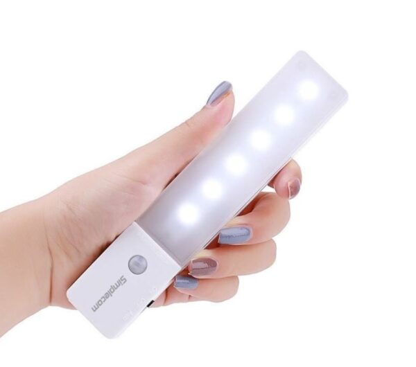 Simplecom EL608 Rechargeable Infrared Motion Sensor Wall LED Night Light Torch - Cool White (LS)